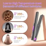 OBEST Lisseurs de cheveux sans fil Curler 2 en 1, Mini Straightener sans fil portable en fer plat avec 5000mAh Sur le voyage de la taille sans fil plat de fer pour cheveux fins court, avec un clin d'oeil 3 Temps