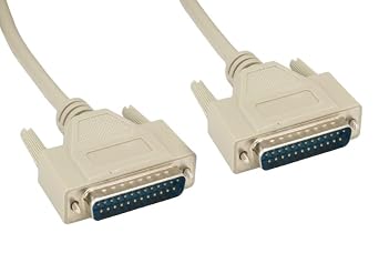 RS-232 Serial Cable Shielded, Molded, Beige DB25 to DB25, Male to Male, 50 Feet