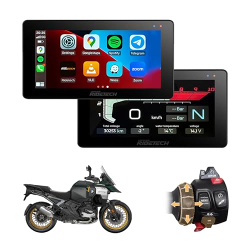Kraft 5.5 Système Intelligent pour Motos BMW, Écran 5,5 Pouces, CarPlay/Android Auto, Navigation GPS Waze/Maps, Plug & Play, Contrôle Molette BMW