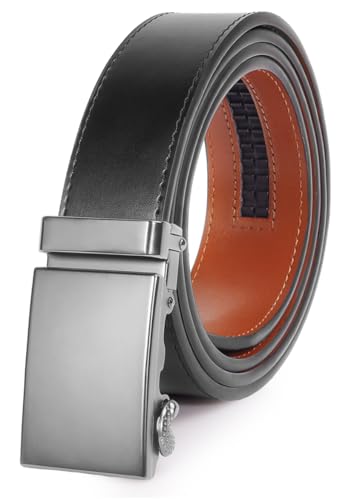 Nelbons Gürtel Herren, Gürtel Ratsche Gürtel Automatikschließe für Herren Anzug Business Kleidung,Breit 35mm,Größe Angepasst