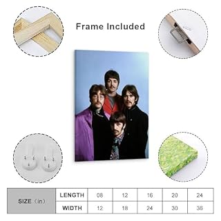 EVMILA Poster classique des Beatles sur toile – Impression d’art moderne pour chambre à coucher – 50 x 75 cm - Les Beatles, Paul McCartney, John Lennon, RIngo Starr, George Harrison EVMILA Poster classique des Beatles sur toile - Impression d'art moderne pour chambre à coucher - 50 x 75 cm – Image 4