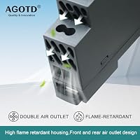 Hutschienen-Netzteil 5V DC 3A 15W DIN-Rail, DIN-Schienen-Netzteil, DIN-Schienen-Transformator, AC 200-240V Ausgangsspannung Einstellbar, Schwarz – Ansicht 2