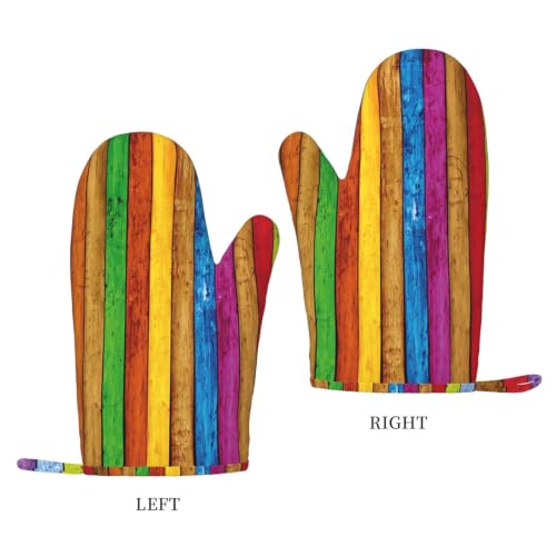 Gants de cuisine haute température lot de 4 accessoires de cuisson impression bois
