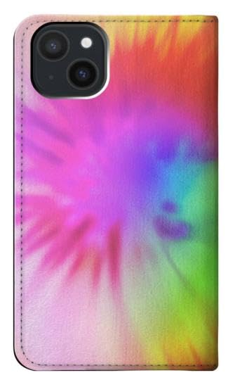 Housse cuir pour iPhone 15 Plus au motif tie dye unique