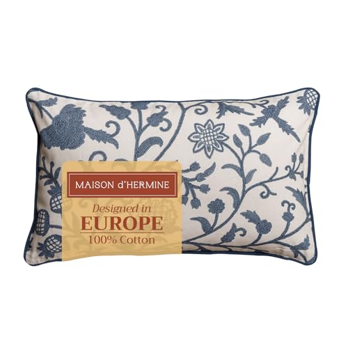Maison d' Hermine Throw Pillow Covers 100% Cotton (12" x 20" - Pack of 1)