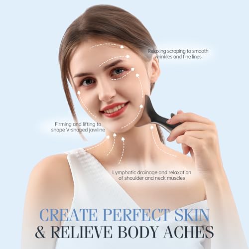 5-in-1 Gua Sha Facial Tools,Fish Guasha Massage Tool for Face&Body, Facial Roller Massager for Lymphatic Drainage &Jawline Sculpting & Puffiness Reducing,Gua Sha Muscle Scraper Tool,TMJ Relief Tool — view 2
