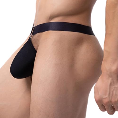 Lingerie For Men Sexy Slutty Underwear Outfits Mens Hip Lifting Pure Color Cool Mens Panties Nightgown (Black, L)2