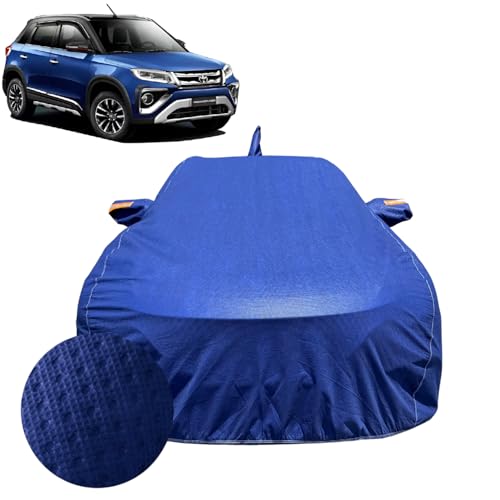 Image of Car Cover for Toyota Urban Cruiser (2020-2022) | 100% Waterproof Cover with Antenna & Reflective Mirror Pockets | Dustproof, Scratchproof, Heatproof Car Cover |Soft Cotton Lining| Blue
