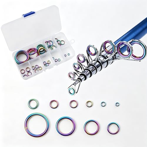 Set de 40 Anillos Guía Cerámicos para Reparar Cañas de Pescar miniatura 1