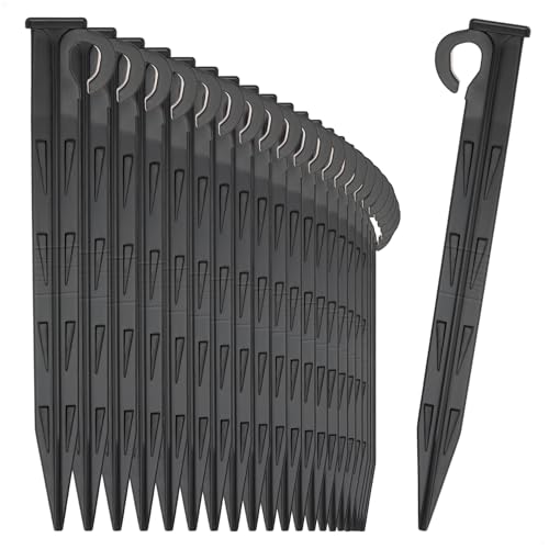 com-four® 24x Erdnagel aus Kunststoff - langlebiger und UV-beständiger Bodenanker für Camping, Garten, Strand - Heringe für Outdoor