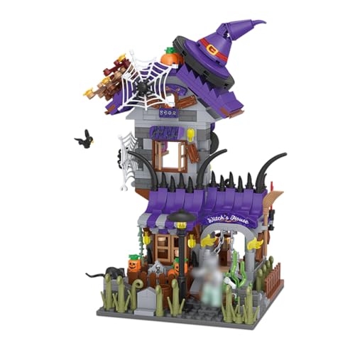 Halloween House Building Blocks Set, 712 Pieces Magic Horror Castle Brick, Halloween Creative Gifts Halloween Decoration Gift for Adults