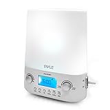Pyle Bluetooth Radio Alarm Clock - Built-in Speakers Time Date Display LED Light Lamp Sunrise Sunset Deep Sleep, Relaxation, Meditation Includes Power Adapter - PILCR34BT_0