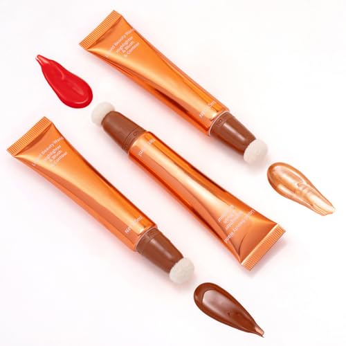 Juego De Rubor Líquido - Maquillaje Líquido Con Acabado Natural | Bronceador Alta Pigmentación 3 Piezas, Maquillaje Facial Ligero Resistente A Manchas, Color Mezclable - imagen 6