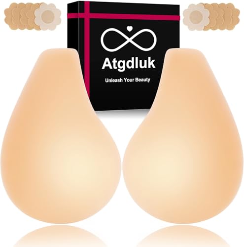 Lift Nipple Covers for Women, Ultra-Thin Seamless Sticky Adhesive Bras, Push Up Reusable Solid Silicone Pasties Bras