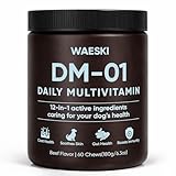 DM-01 Daily Multivitamin, Multivitamin Itch Relief Chews for Dog, Made with 12 Active Ingredients for Hip & Joint, Digestive & Boost Immunity, 60 Chew