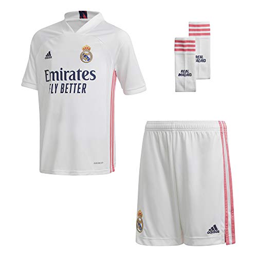 Real Madrid Temporada 2020/21 Equipación Completa Oficial, Niño, Blanco, 7/8 años