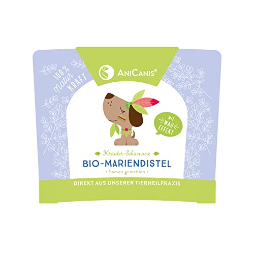AniCanis Bio Mariendistelsamen für Hunde & Katzen - Mariendistel gemahlen - Leber, Galle & Milz - Kräuter Futterzusatz Nahrungsergänzung - 125g