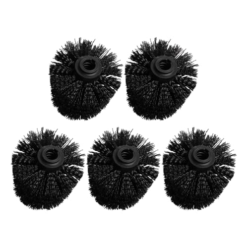 Image of 5-Pack Bathroom Brush Replacement Heads Universal Round Ball Design Plastic Toilet Scrubber for Home and Office Cleaning