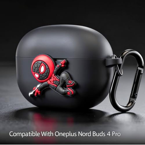 Image of kapture case Compatible with Oneplus Nord Buds 4 Pro, Oneplus Nord Buds 4 Pro case Cover with Hook, Cover with Silicone 360 Protection (SPD-M)