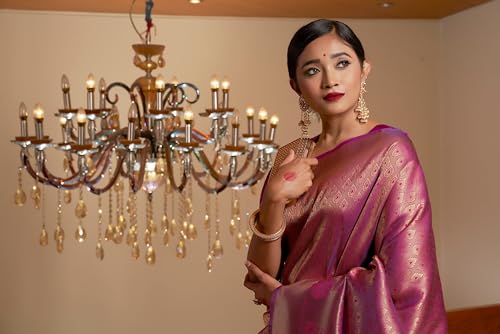 Vardha kanjivaram silk saree in raw silk – image 5