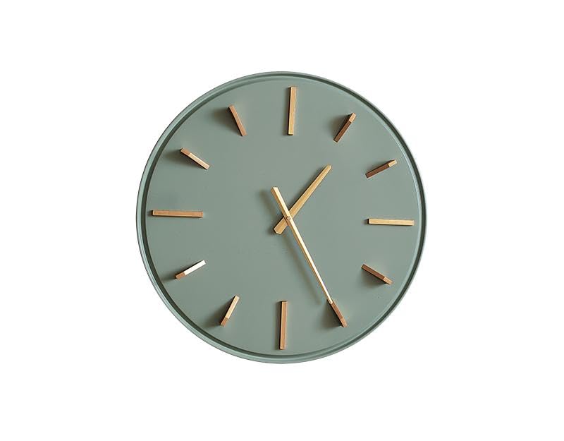 Horloge métal Sauge et doré 38cm pendule murale design