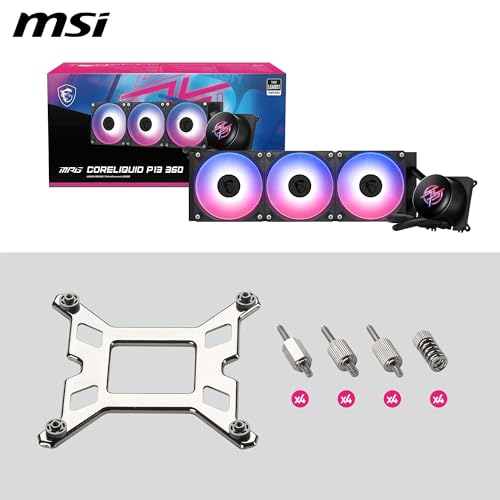 MSI MPG CORELIQUID P13 360 Watercooling AIO - Base en cuivre sans vis et à surface plane, conception améliorée des canaux d'eau, ARGB GEN2, CycloBlade 9, radiateur Split-Flow, roulement "rifle"