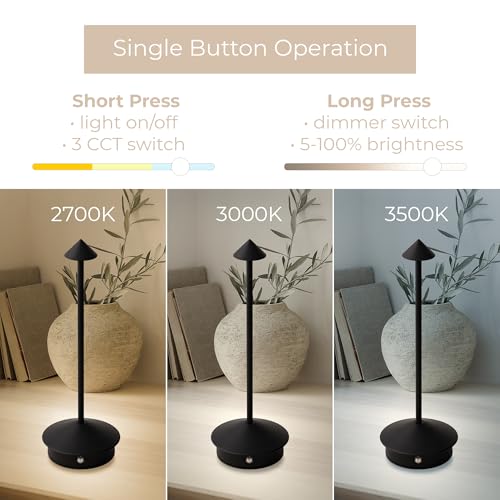 Lampe de bureau LED design noir mat rechargeable haute qualité