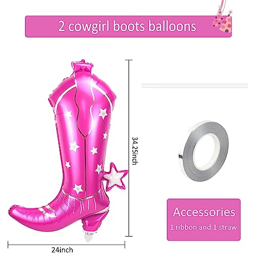Cowgirl Boot Balloons 2 Pcs,Western Cowgirl Party Decorations,34Inches Pink Cowgirl Boots Foil Balloon For Last Rodeo Party,Disco Cowgirl Birthday Decorations & Country Party Supplies #TOP1