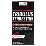 Force Factor Tribulus Terrestris for Men, Testosterone Booster and Male Vitality Supplement, Tribulus Extract and Natural Ingredients for Superior Absorption, Fundamental Series, 1000mg, 60 Capsules