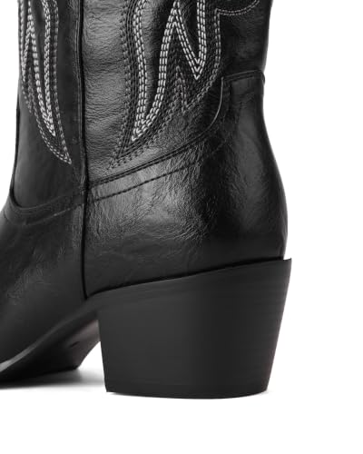 Image of Mid Calf Western Cowgirl Boots for Women 15 inch Shaft Snip Toe
