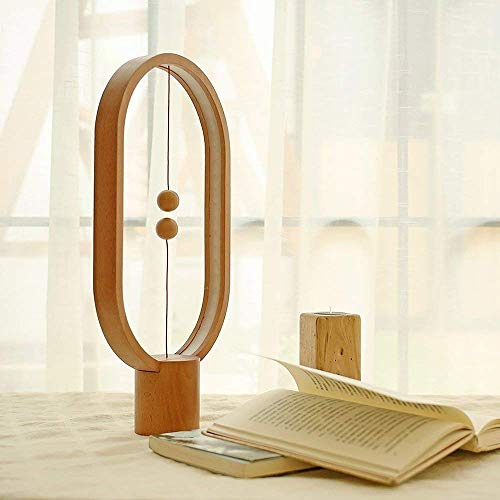 Led-bureaulamp, hanglamp, magnetische medium luchtschakelaar, USB-aangedreven LED-lamp, warme oogverzorging LED-lamp, nachtlampje, tafellamp, bedlampje, decoratie voor slaapkamer (hout)