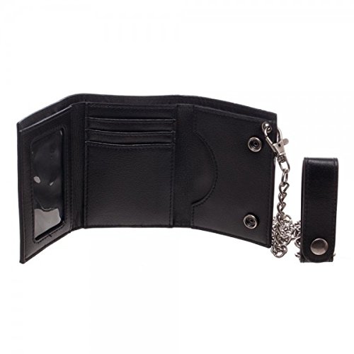 Bioworld MW4G8PMVU Marvel The Punisher Skull Logo Mens Biker Chain Faux Leather, Wallet,Black,One Size thumb #1