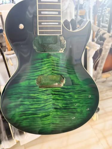 Image of Grote Electric Guitar Solid Body LPYS-006 Maple Neck Ideal for All Levels with Gigbag (Emerald Green)