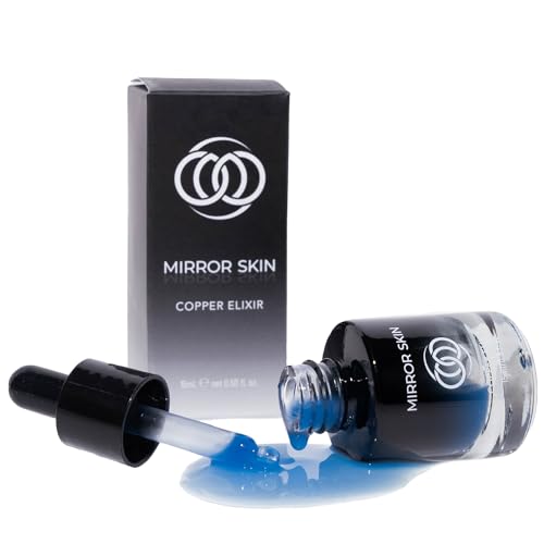 Mirror Skin - Copper Peptide Serum Elixir - 1% GHK-CU - Youthful Skin - Face Serum, Eye Serum - Any Skin Type - Beauty, Self Care - 0.5 fl oz / 15 mL
