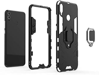 for Huawei Honor 8X Case,Hybrid Heavy Duty Shockproof Armor Dual Layer Protection Defender Back Case Cover for Huawei Honor 8X Tempered Glass Screen Protector (Black)