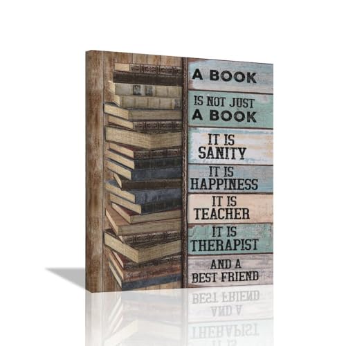 Lienzo con citas de libros ideal para decorar tu rincón de lectura o el aula