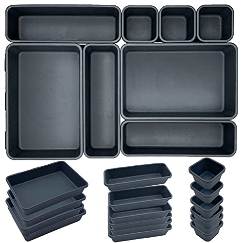 JinPhon Lot de 16 Organisateur Tiroir Cuisine en Plastique Très Profond, Forme Universelle Garder...