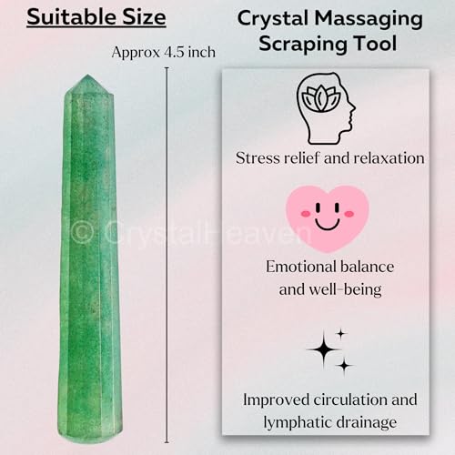 Image of Green Strawberry Quartz Crystal Wand - Pointed Crystal Wand for Energy Healing, Chakra Balancing, Meditation and Home Decor - Crystals and Healing Stones for Gift