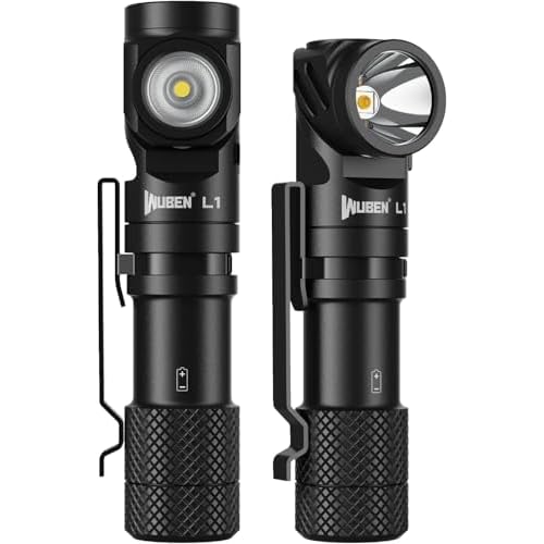 WUBEN L1 Taschenlampe Led Aufladbar, LED Taschenlampe Extrem Hell 2000 Lumen, 6 Lichtmodi Taktische Taschenlampen Mit Holster, IP68 Wasserdicht Flashlight Torch für Outdoor Camping (P9) Schw