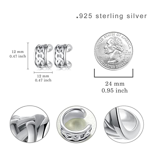 Celtic Earrings 925 Sterling Silver Ear Cuff Earrings Celtic Knot Ear Cuffs For Men Women Unisex Vintage Jewelry Birthday Gifts #TOP3