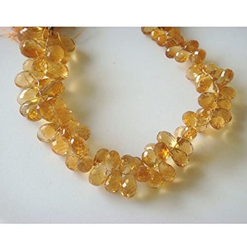 Gouttes de citrine naturelle micro-facettées pour réparer et personnaliser vos parures