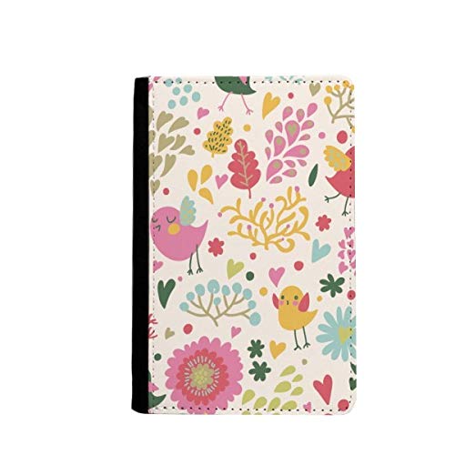 Idée cadeau voyage étui portefeuille pour passeport oiseaux et fleurs