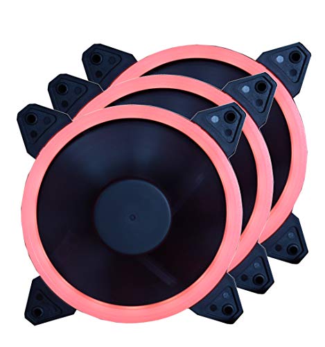 Ventilateur PC 120 mm rouge ionz Halo en lot de 3 avec roulement hydroélectrique
