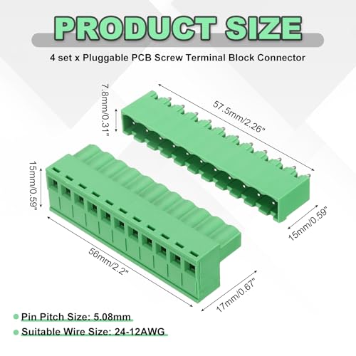 Terminales para cable de 24-12 AWG con conector enchufable MECCANIXITY de 11 pines 2