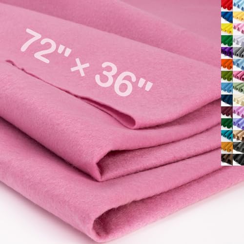 Image of XSEINO Dust Pink Large Felt Fabric 72 inch X 36 inch(2 Square Yards), 1.4 mm Thick Soft Felt Fabric Sheet for Crafts, Pink Series Colors Soft Nonwoven Fabric, Fit for Decoration, Sewing, DIY Crafts