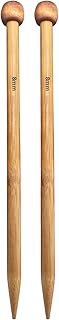 Weabetfu Bamboo Knitting Needle Straight Single Pointed 10-inch Length Knitting Needles for Handmade DIY Knitting,US Size 11(8mm)
