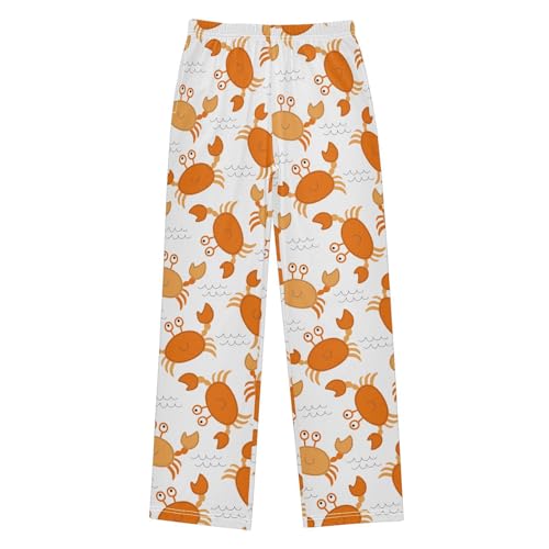 ZZKKO Crab Orange Pattern Boys Pants for Kids Jogger Pants with Pockets S-XL