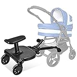 EFGSbed Patin para Carro Bebe Universal, Buggy Board con Asiento de Pie, Longitud Ajustable, La Carga Máxima es de 60 Libras Asiento de Bebé (Niños de 2 a 5 años)