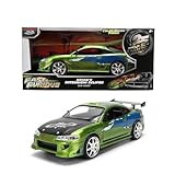 Diecast Model Car Compatible for Fast & Furious 25th Anniversary Edition 1:24 Brians 1995 Mitsubishi Eclipse Brush Color Finish by Jada