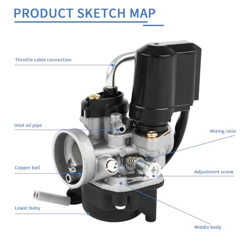 DOCAS 17.5mm Vergaser, Ersatzvergaser mit 17.5mm Durchlass mit E-Choke für Scooters de 50cc Piaggio Gilera(Stil 1)